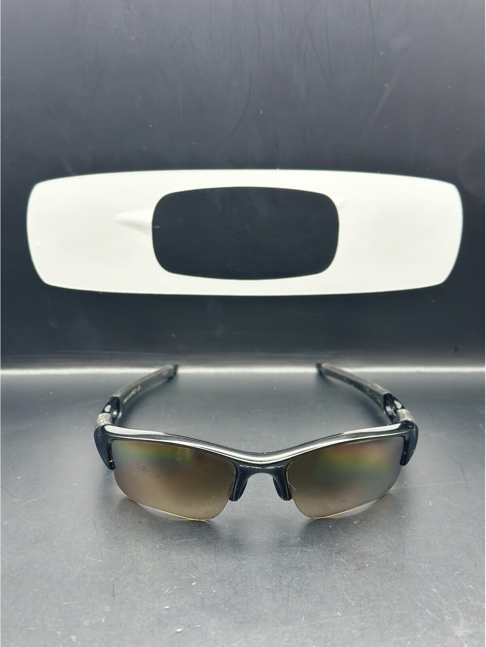 Oakley Flak Jacket XLJ Polished Black/Gold Iridium Polarized Lenses 26-232